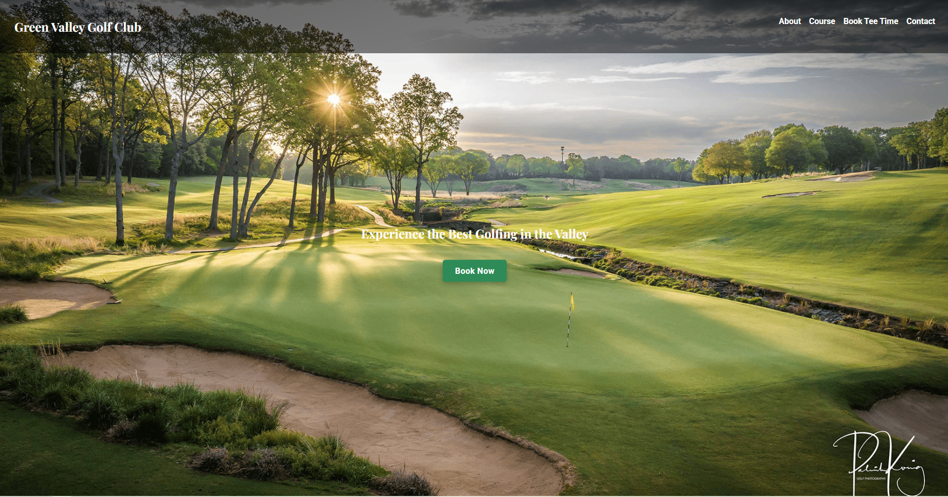 Golf course website with real‑time tee time booking